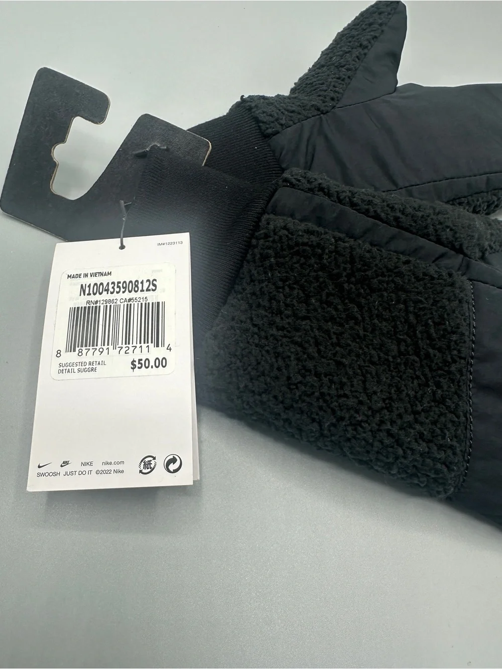 Nike Sherpa Fleece Winter Warm Mittens Women’s Size XS/S Black